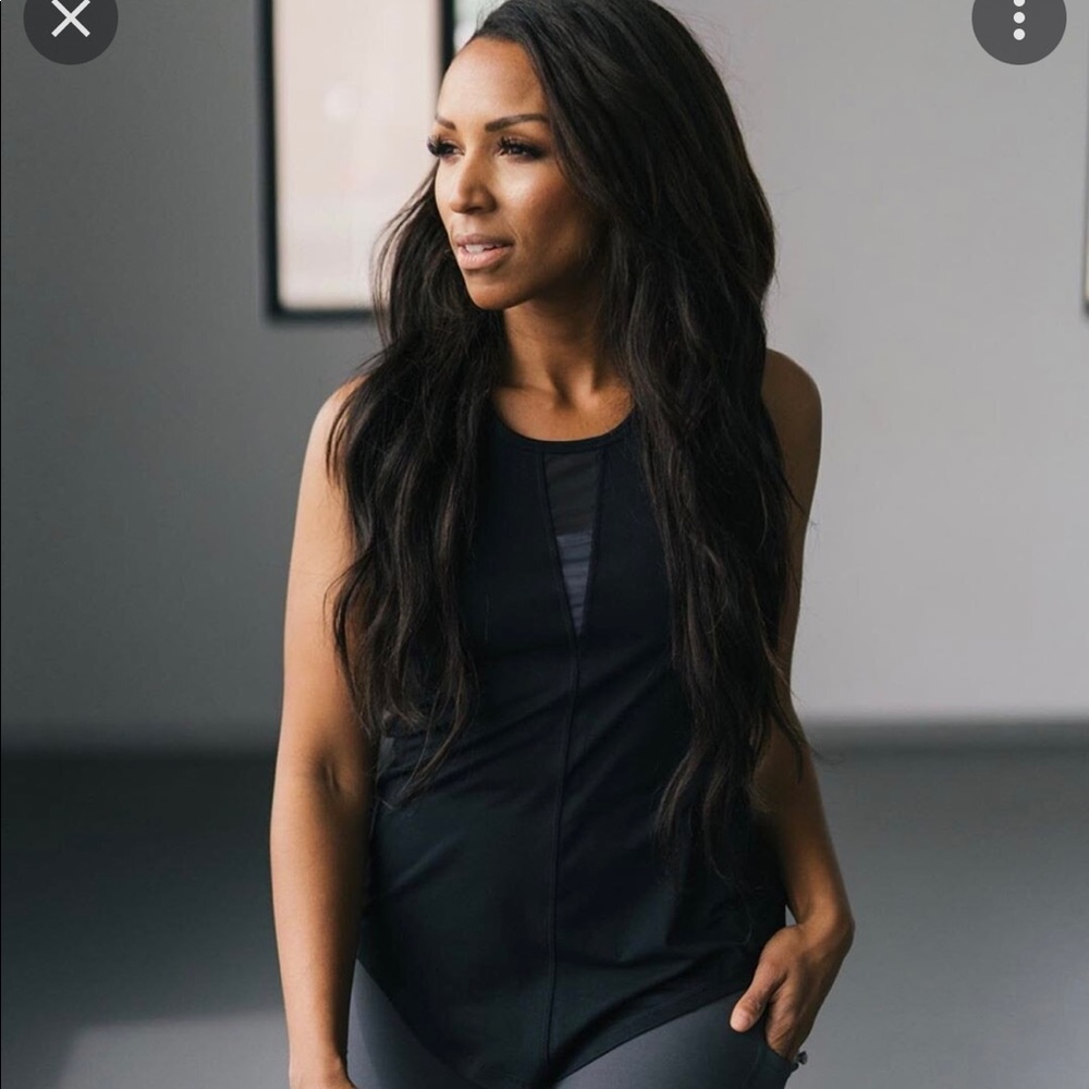 ZYIA Black effortless tank - long Size Lg NWT